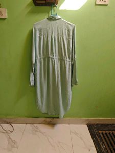 Light Green Button-Up Midi Dress