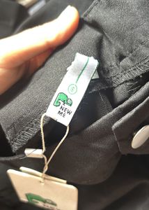 NEWME Black Wide-Leg Overlay Drawstring Trousers.