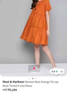 Tiered Orange Dress