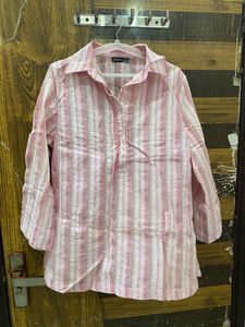 Chic Pink Striped Tunic Top