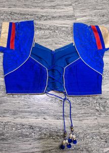 Royal Blue Embroidered Blouse