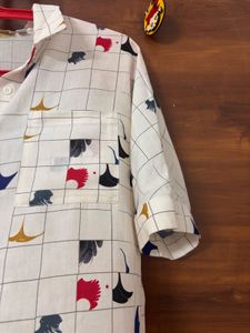 Chic Graphic Print Button-Down Shirt