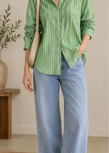 Twenty Dresses - Green Striped Button-Up Shirt