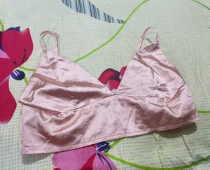 Pink Satin Bralette