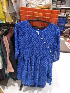 BLUE BHADINI PRINTED TUNIC