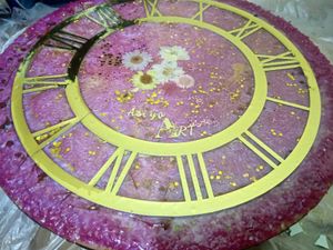 Pink floral clock