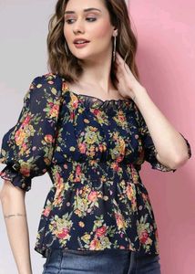 Floral Print Off-Shoulder Top
