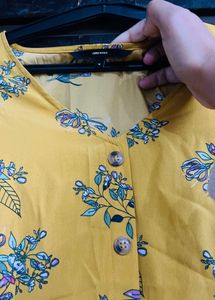 Vero Moda Floral Print Yellow Maxi Dress