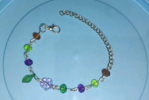 Y2K Flower &amp; Leaf Charm Bracelet