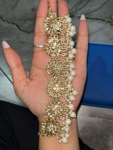 Exquisite Pearl &amp; Gold Tone Choker Set