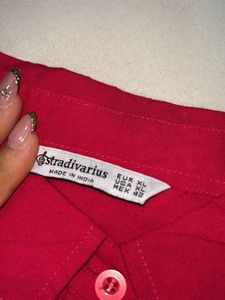 Vibrant Pink Oversized Button-Up Shirt