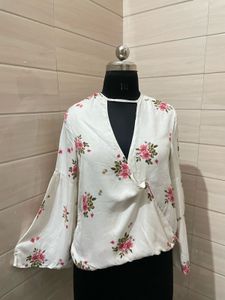 Floral Wrap Top