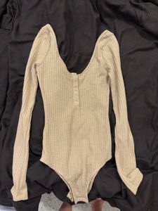 Waffle Knit Long Sleeve Bodysuit