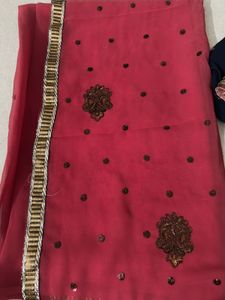 Beautiful Pink Embroidered Saree