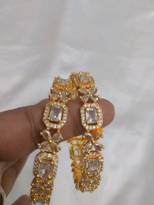 American Diamond Gold Bangles