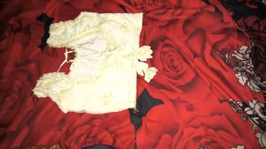 Cream Embroidered Blouse with Tassels