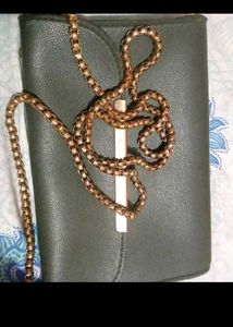 Chic Green Clutch Bag with Gold Chain