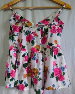 Floral Print Peplum Cami Top