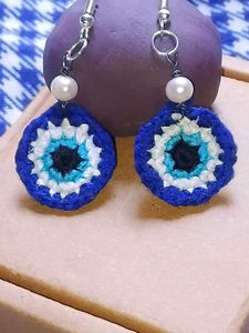 Evil Eye Earrings &amp; keychan handmade