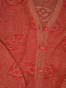 Cozy Rose Pattern Cardigan