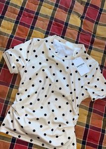 Cute Polka Dot Ruched Top