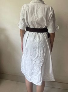 Classic White Button-Down Shirt Dress