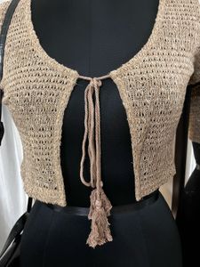 Brown Front Tie-up Top