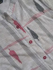 Printed White Dailywear Sleeveless Kurta