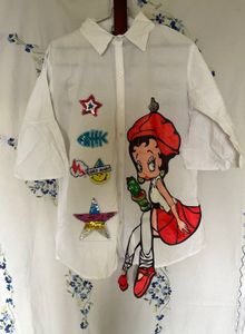 White Betty Boop Graphic Shirt👧
