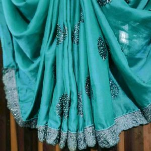 Elegant Teal Saree with Blouse