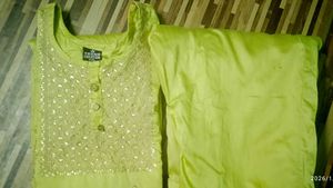Green Embellished Kurta