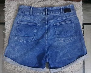 Womens Acid Wash Denim Shorts