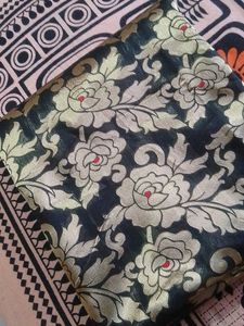 Black Floral Brocade Saree