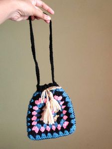 Crochet Drawstring Pouch