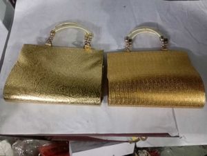 2 Pieces Combo Elegant Golden Evening Clutch Bags