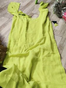 Stylish Lime Green Kurta with Patiala