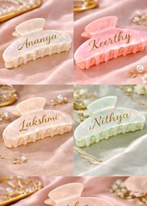 Personalized Pearl Hair Claw Clips