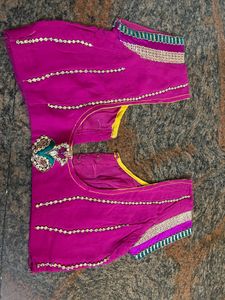 Double Color saree Yellow N Pink