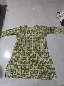 Green Floral Print Kurta