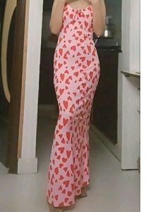 pink heart printed bodycon dress 💗💌