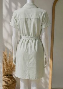 Light Green pocket Shirt Dress