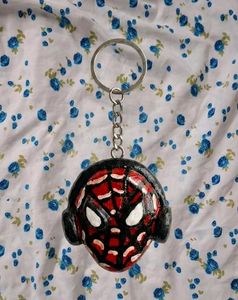 Clay Spiderman Head Keychain