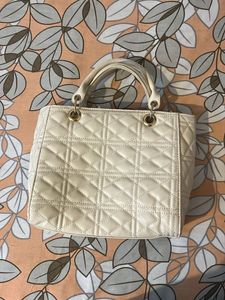 Cream Quilted Handbag