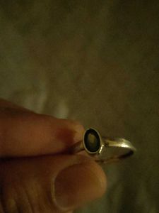 pure silver Elegant Oval Stone Ring