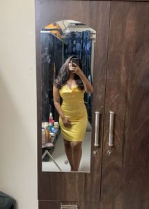 Yellow Satin Slip Dress