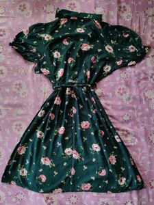 Vintage Floral Button-Up Midi Dress