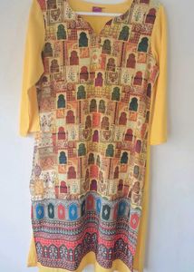 Vibrant Yellow Printed Kurta