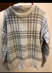 Cozy Plaid Knit Sweater