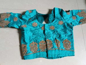 Stunning Teal &amp; Orange Embroidered Lehenga Choli