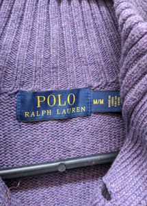 ralph lauren Purple Button Neck Knit Sweater